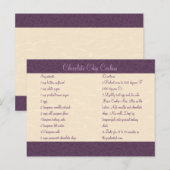 Plum Filigree Recipe Card Briefkaart (Voorkant / Achterkant)