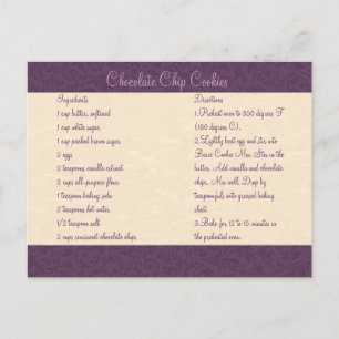 Plum Filigree Recipe Card Briefkaart
