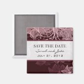 Plum Floral Bewaar de datum Koelkast Magnet (Voorkant / Achterkant)