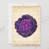 Plum Floral  blad Muziek sparen de Datum Kaart (Achterkant)