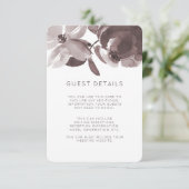 Plum Floral bruiloft gastgegevens Informatiekaartje (Staand voorkant)