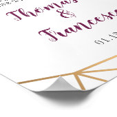 Plum Floral Faux Gold Geometric Welcome Sign 8x10 Poster (Hoek)