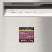 Plum Floral & Paarse lint Save the Date Magnet (Insitu (Vaatwasser))