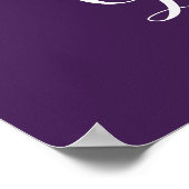 Plum floral peonies bouquet cards en trouwbord poster (Hoek)