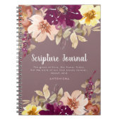 Plum Floral Personalized Scriptjournaal Notitieboek (Voorkant)