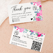 Plum floral script order logo dank u qr visitekaartje