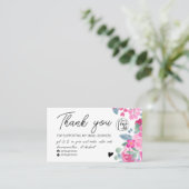Plum floral script order logo dank u qr visitekaartje (Staand voorkant)