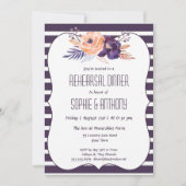 Plum Floral Wedding Repetitie Diner Uitnodiging (Voorkant)