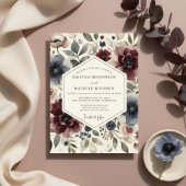Plum Floral Whimsy Wedding Kaart