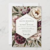 Plum Floral Whisper Wedding Kaart (Voorkant)