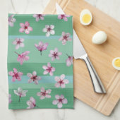 Plum Flowers Stripes Dishtowel Theedoek (Quarter Fold)