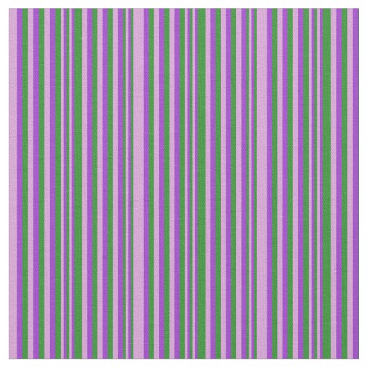 Plum, Forest Green & Dark Orchid Striped Pattern Stof (Close Up)