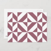 Plum Geometric Deco Cube Pattern Briefkaart (Voorkant / Achterkant)