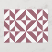 Plum Geometric Deco Cube Pattern Briefkaart (Voorkant)