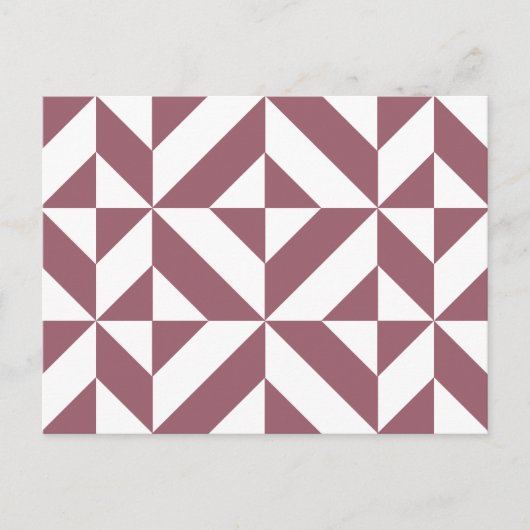Plum Geometric Deco Cube Pattern Briefkaart (Voorkant)