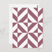 Plum Geometric Deco Cube Pattern Briefkaart (Voorkant / Achterkant)