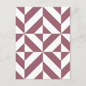 Plum Geometric Deco Cube Pattern Briefkaart (Voorkant)