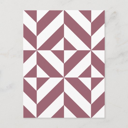 Plum Geometric Deco Cube Pattern Briefkaart (Voorkant)