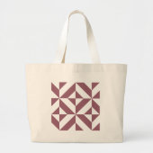 Plum Geometric Deco Cube Pattern Grote Tote Bag (Voorkant)