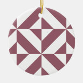 Plum Geometric Deco Cube Pattern Keramisch Ornament (Voorkant)