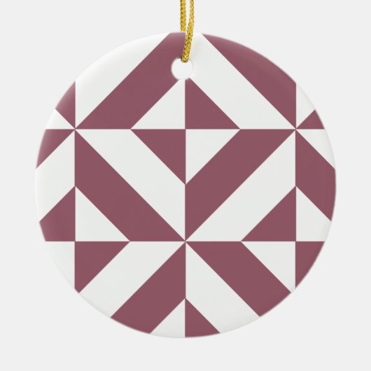 Plum Geometric Deco Cube Pattern Keramisch Ornament (Voorkant)
