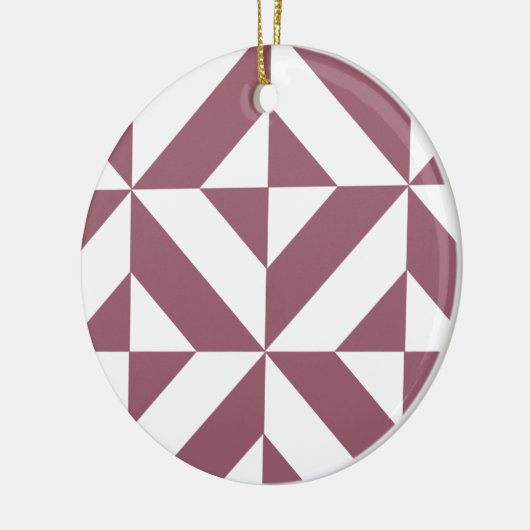 Plum Geometric Deco Cube Pattern Keramisch Ornament (Links)