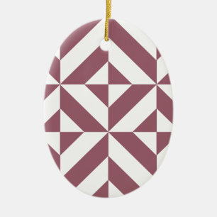 Plum Geometric Deco Cube Pattern Keramisch Ornament