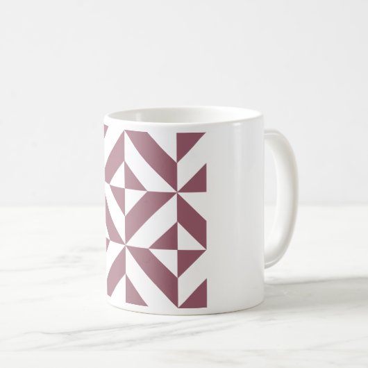 Plum Geometric Deco Cube Pattern Koffiemok (Voorkant rechts)