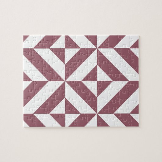 Plum Geometric Deco Cube Pattern Legpuzzel (Horizontaal)