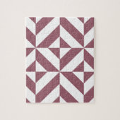 Plum Geometric Deco Cube Pattern Legpuzzel (Verticaal)