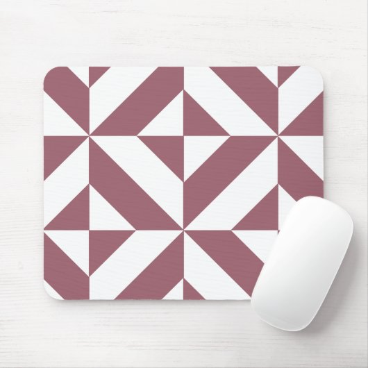 Plum Geometric Deco Cube Pattern Muismat (Met muis)