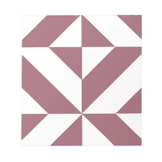 Plum Geometric Deco Cube Pattern Notitieblok (Voorkant)