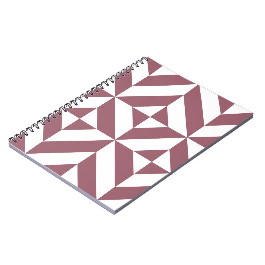 Plum Geometric Deco Cube Pattern Notitieboek (Linkerzijde)