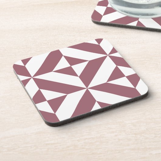 Plum Geometric Deco Cube Pattern Onderzetter (Linkerzijde)