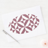 Plum Geometric Deco Cube Pattern Ovale Sticker (Envelop)