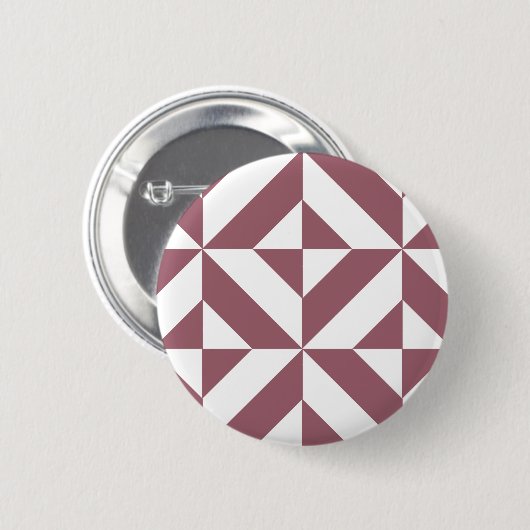 Plum Geometric Deco Cube Pattern Ronde Button 5,7 Cm (Voorkant /achterkant)