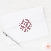 Plum Geometric Deco Cube Pattern Ronde Sticker (Envelop)