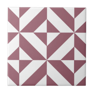 Plum Geometric Deco Cube Pattern Tegeltje