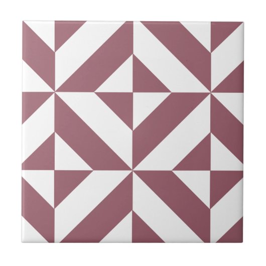 Plum Geometric Deco Cube Pattern Tegeltje (Voorkant)