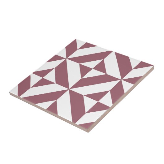 Plum Geometric Deco Cube Pattern Tegeltje (Zijkant)