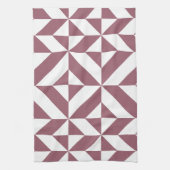 Plum Geometric Deco Cube Pattern Theedoek (Verticaal)
