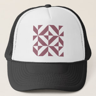 Plum Geometric Deco Cube Pattern Trucker Pet