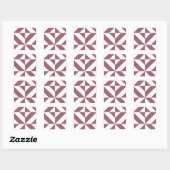 Plum Geometric Deco Cube Pattern Vierkante Sticker (Vel)