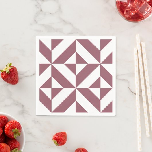 Plum Geometric Deco Pattern Servet (Insitu)