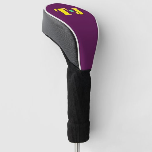 Plum gepersonaliseerd monogram golfheadcover (Schuin)