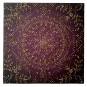 Plum Gold Decorative Ceramic Tile Tegeltje (Voorkant)