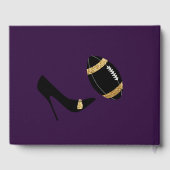 Plum Gold en Black Football Thmed Wedding Gastenboek (Achterkant)