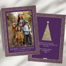 Plum Gold Glitterde Minimale Kerstboom Foto