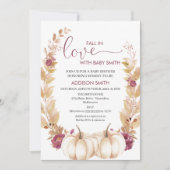 Plum Gold Pumpkin Herfst in Love Baby shower Kaart (Voorkant)