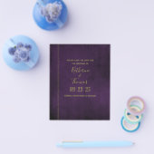 Plum & Gold Regal Save the Date Budget Flyer (Enkel)